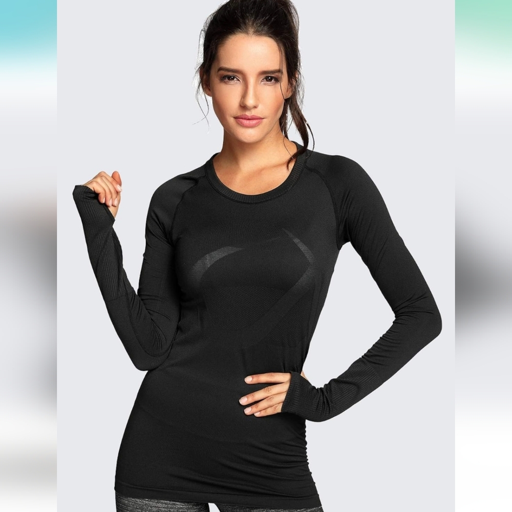 NWT CRZ YOGA Black Long Sleeve Women's Top-Small